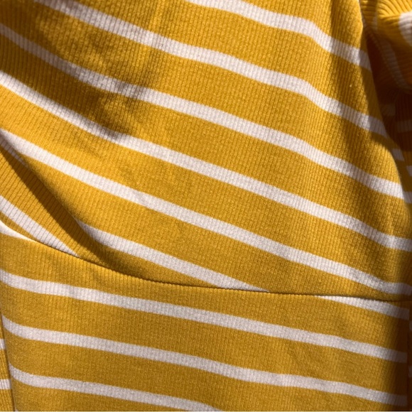 Torrid Yellow White Stripe Dress NWT 3x Mustard Twist Front - Picture 4 of 6